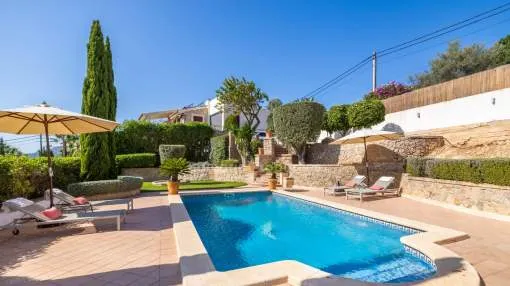 Charming village house with panoramic and sea views for sale in the heart of Calvia, Mallorca